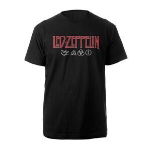 Led Zeppelin Unisex Adult Symbols Logo T-Shirt / Black